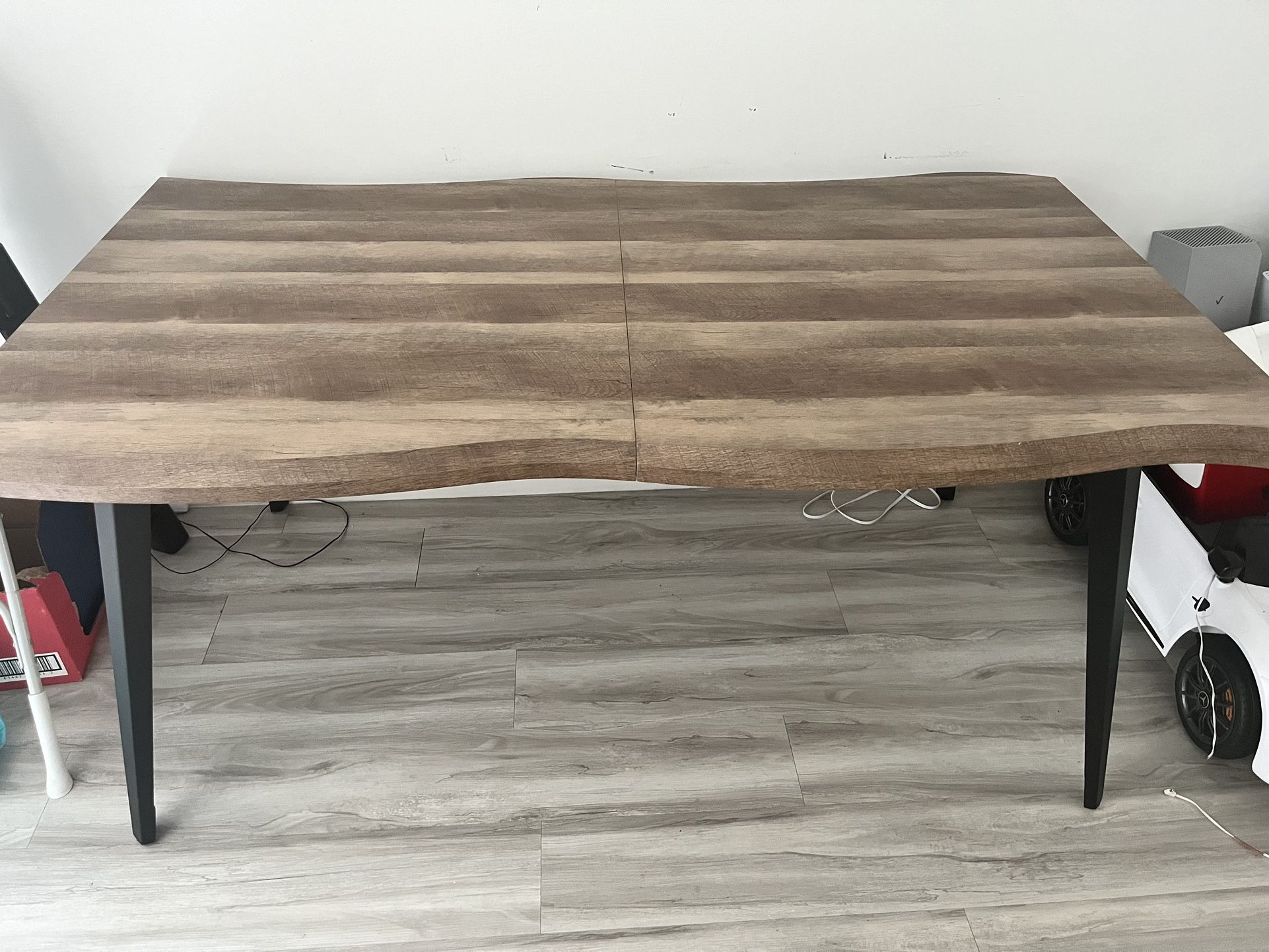 63" Rectangle Live Edge Wooden Dining Table for 6 for Dining Room, Kitchen, Restaurant