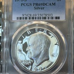 1971-San Francisco mint silver dollar coin $1