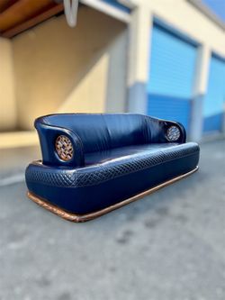 Rare & Unique Art Deco Leather Sofa Delivery Available