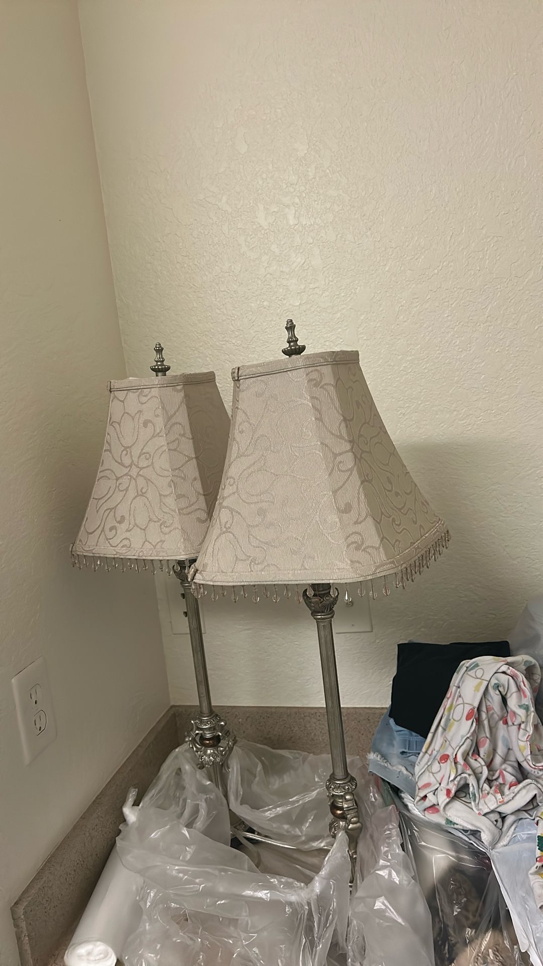 Silver Stainless Steel Night Stand Lamps