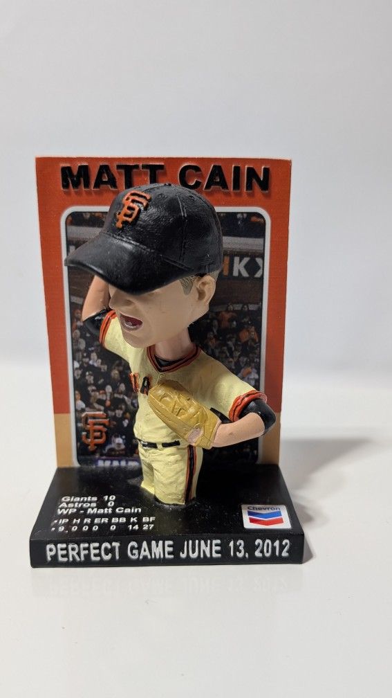 2022 San Francisco Giants Matt Cain Perfect Game Bobblehead – June 13, 2012
