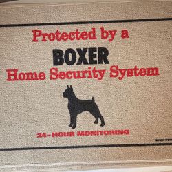 Dog Breed Door Mats.  11 Different Ones.  “PROTECTED BY (breed) HOME SECURITY…