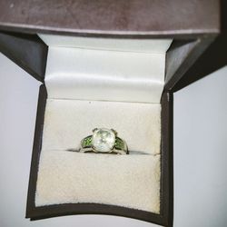 925 Silver White Sapphire Ring