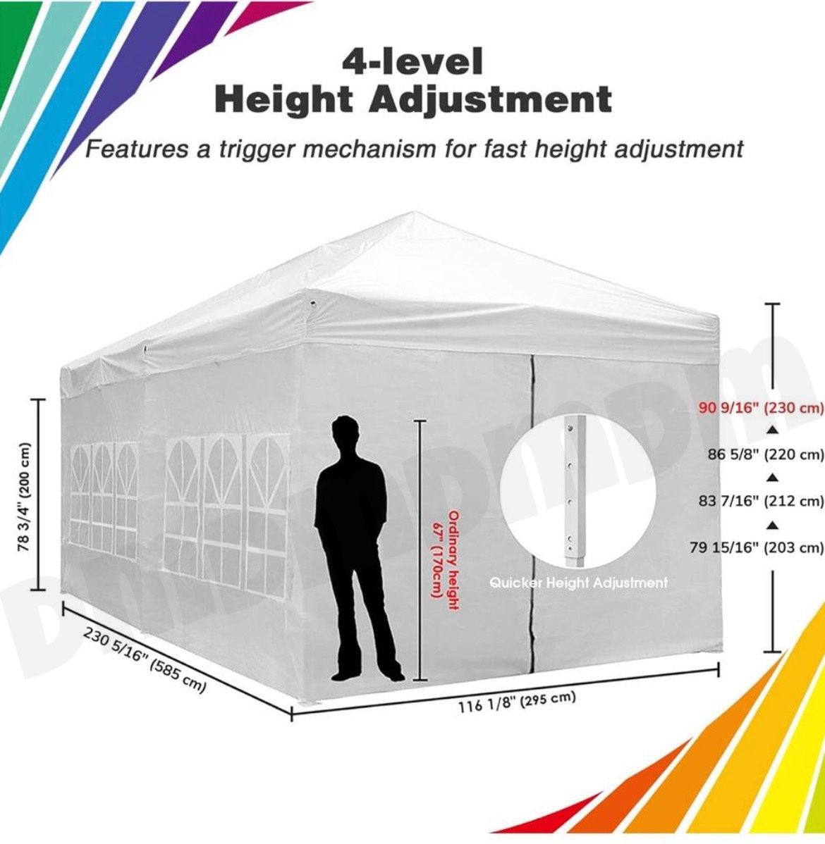 10x20 Pop Up Canopy Large Party Tent Shelter 10x20 With Sidewalls