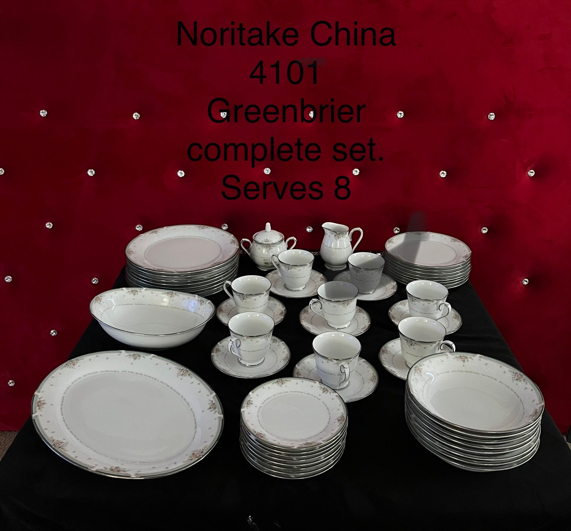 52 Pcs Noritake China 8 Place Settings Greenbrier 4101 Open To Reasonable Offers