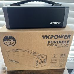 Portable Power Station 150W, 133.2 Wh/36000mAh Fast Charging, Rechargeable Generator with 5 Outputs, AC Outlets Power Bank with LED Light for Backup H