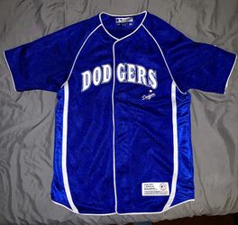 LA Dodgers True Fan Genuine Merchandise Baseball Jersey Blue Embroidered