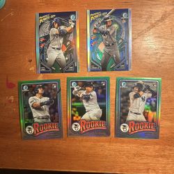 5- NY Yankees 2024 Bowman Chrome Insert cards