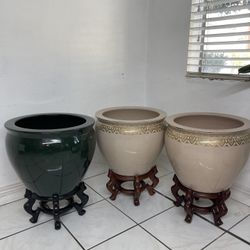 Asian Ceramic Planters-Chinese Garden Pots-Vases ($175 each)
