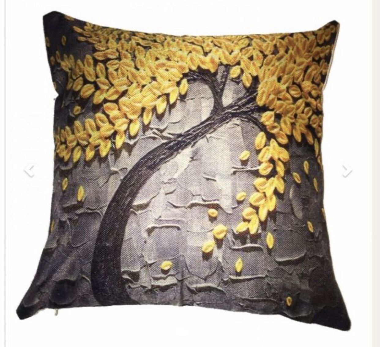 Yellow tree fall color couch size pillow 17 x 17
