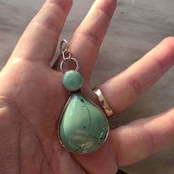 Real Silver Turquoise Pendant 
