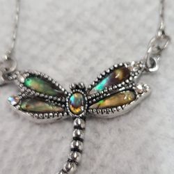 MARCASITE DESIGNER RARE ABALONE DRAGONFLY 