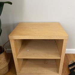 Oak Finish Particleboard Storage Shelf / End Table / Nightstand