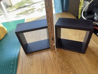 2 Brown Square Shelves 