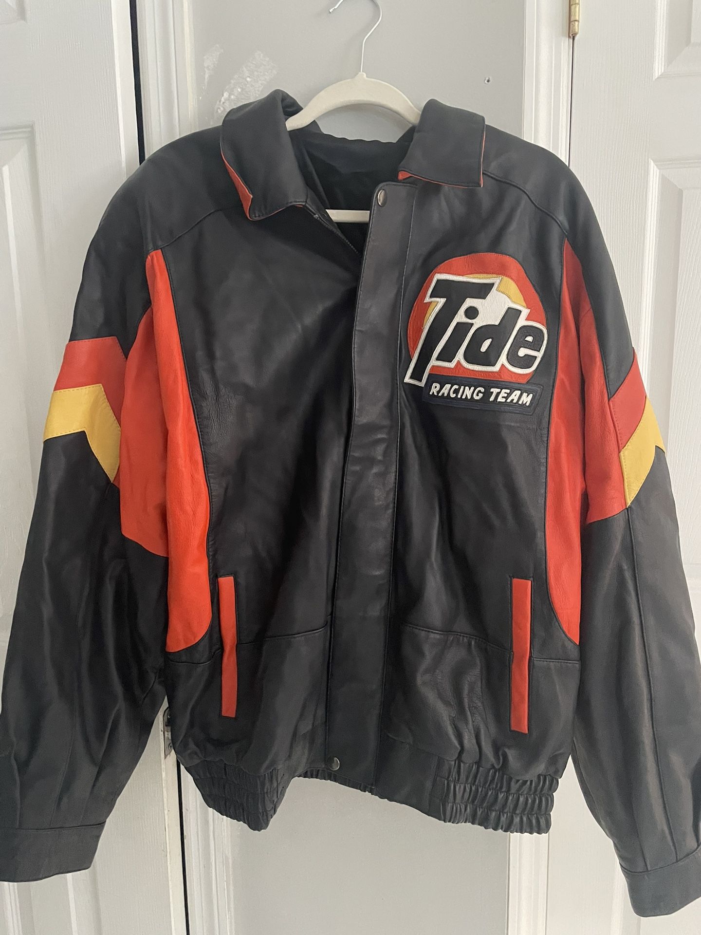 RARE Vintage Tide Leather Racing Jacket 