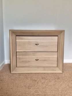 2-Drawer Dresser in Light Oak Finish Night Stand