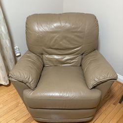 Leather Swivel Recliner Arm Chair