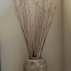 Large Floor Vase With Reeds