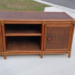 Boho Rattan TV Stand