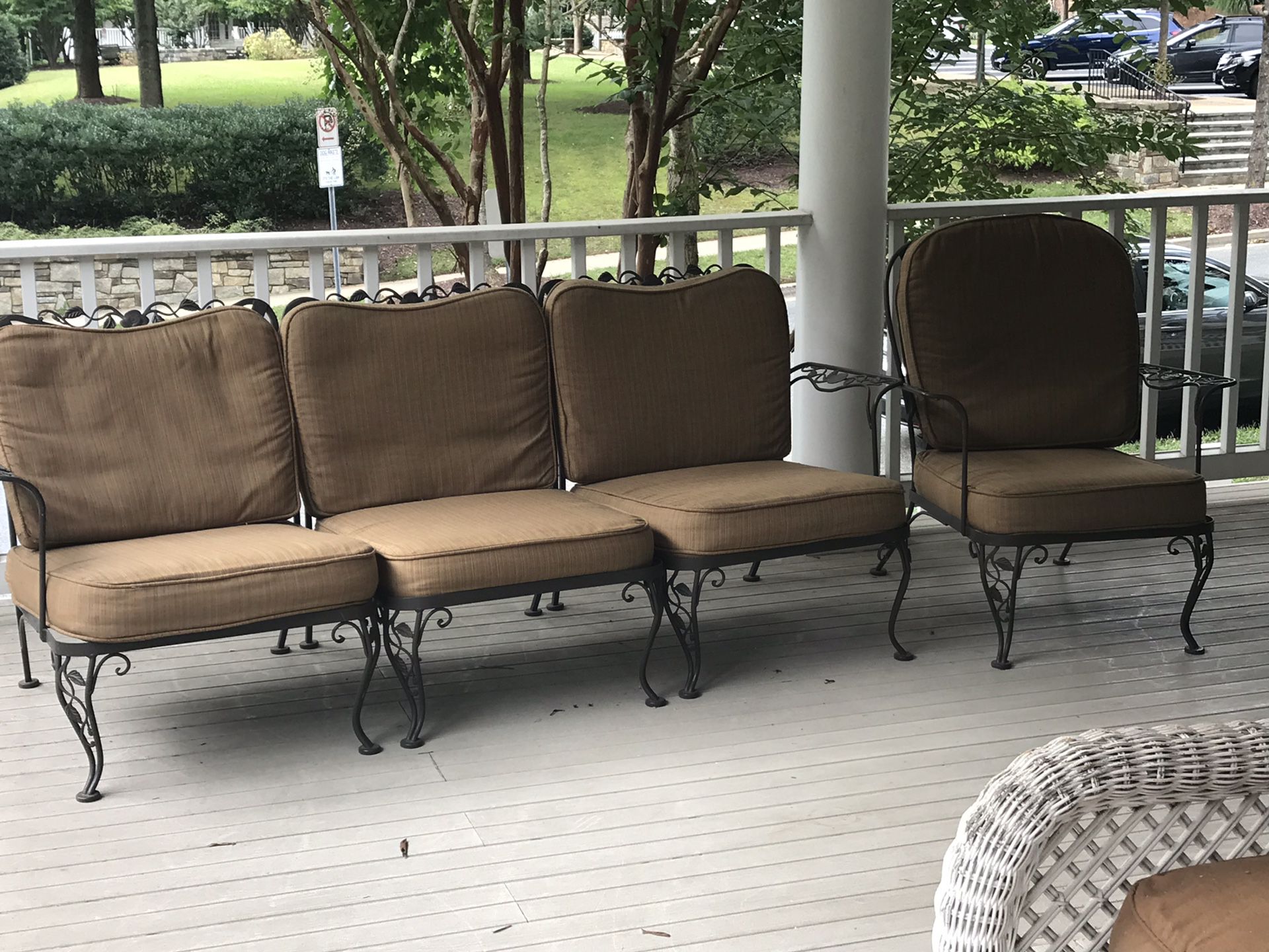 Wrought iron outdoor porch / patio furniture