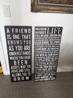 Set of 2 Black Motivational Quote Wall Signs