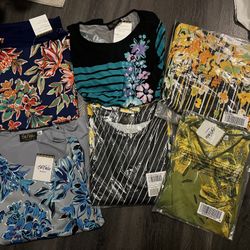 6 NWT Bob Mackie Floral Tops Jacket Size 2X