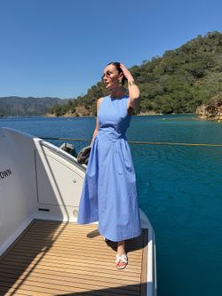💎 Effortless summer elegance 💎 Our beautiful blue maxi dress is now available in stock 💙 Price:60$ • Sizes available: S / M / L • Elegant feminine