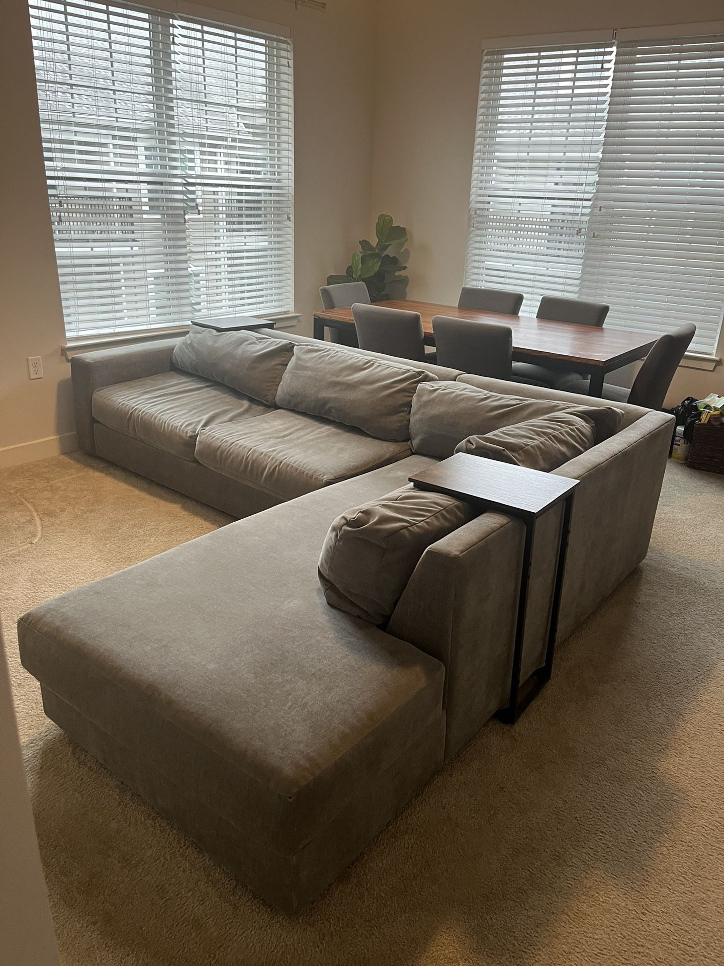 West Elm Grey Sectional With Chaise