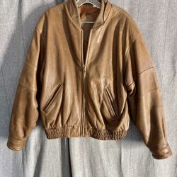 Vtg 90s Roundtree Yorke Leather Bomber Jacket Brown Cowhide Flight Retro Aviator See photos for condition 