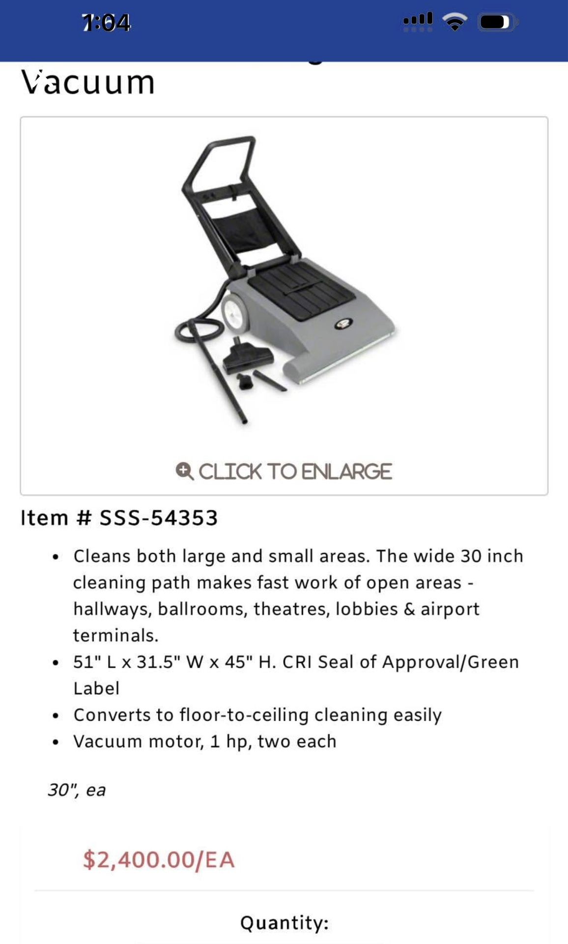 Commercial residential vacuum cleaner