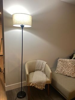 Very Tall Floor Lamp With The Black Matte Metal Base Perfect For Lighting Dark Areas H74.5"