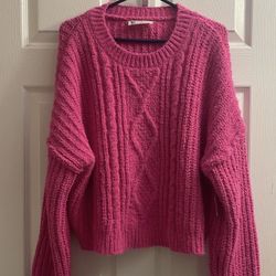Brand New Ladies Pink Cable Front Sweater Size XXL