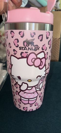 Hello Kitty Tumbler cup cheetah hearts pink