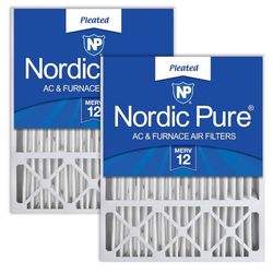 Nordic Pure Merv 12 16x25x5” Pleated Air Filters (Pk2)