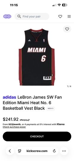 Lebron heat Number 6 Jersey New XXL