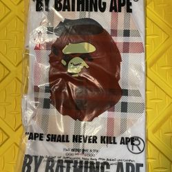 Bathing Ape Tee White Plaid (Medium)