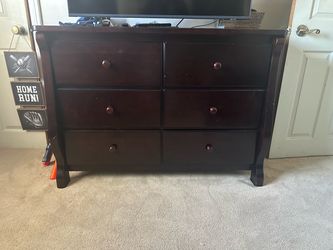 Espresso Wood 6-Drawer Dresser