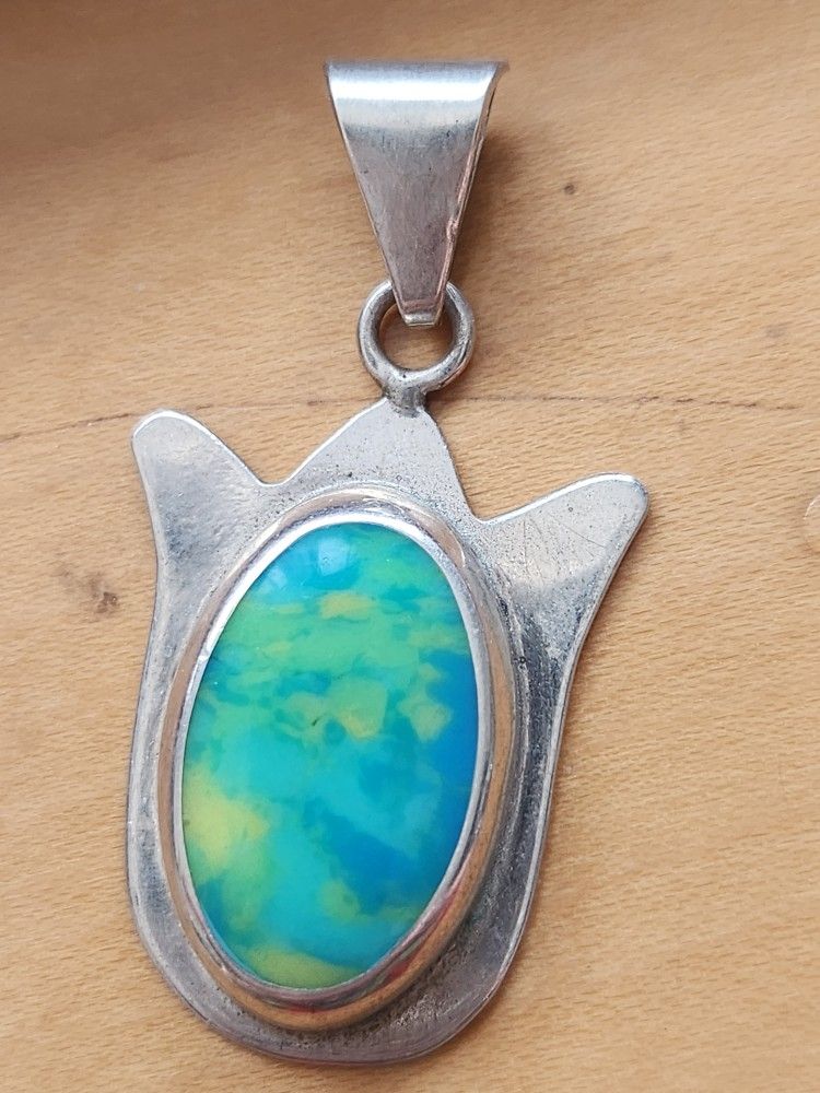 Unique Yellow/Blue Turquoise Pendant