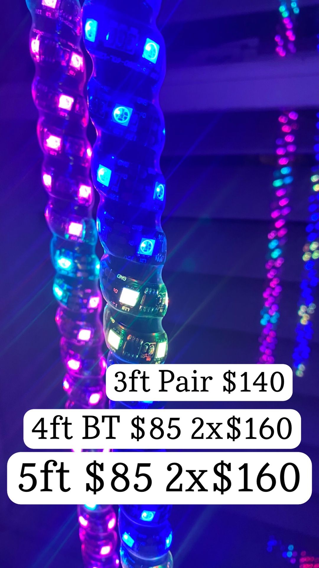Led Whips Multi Color Rgb Spiral