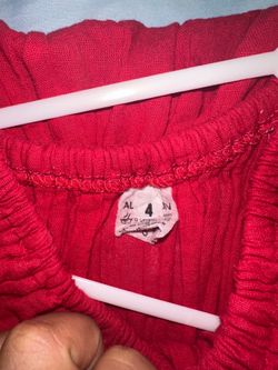 Red embroidered dress
