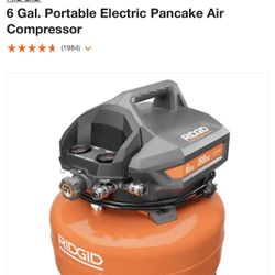 RIDGID 6 Gal. Portable Electric Pancake Air Compressor (