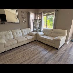 2 Leather Chairs Love Seat/sofa Dinning-Table