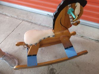 Vintage Wooden Rocking Horse Toy