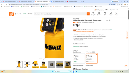 DeWalt 15 gallon compressor