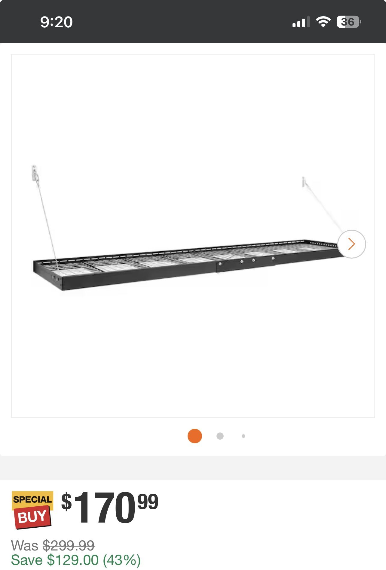 NewAge Products Pro Series 2ft. X 8ft. Wall Mounted Steel Shelf 2.0 in Black