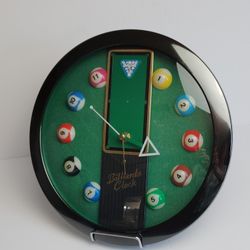 Classic 1990s Billiards Pool Table - Balls Quartz Battery Operated Wall Clock