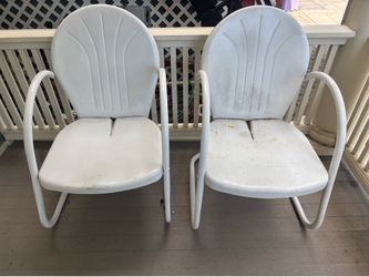 2 vintage metal chairs