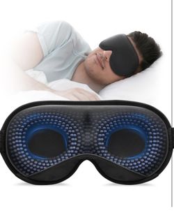 YFONG Weighted Sleep Mask, Women Men 3D Blocking Lights Sleeping Mask (4.2oz/120g), Pressure Relief Night Sleep Eye Mask with Adjustable Strap