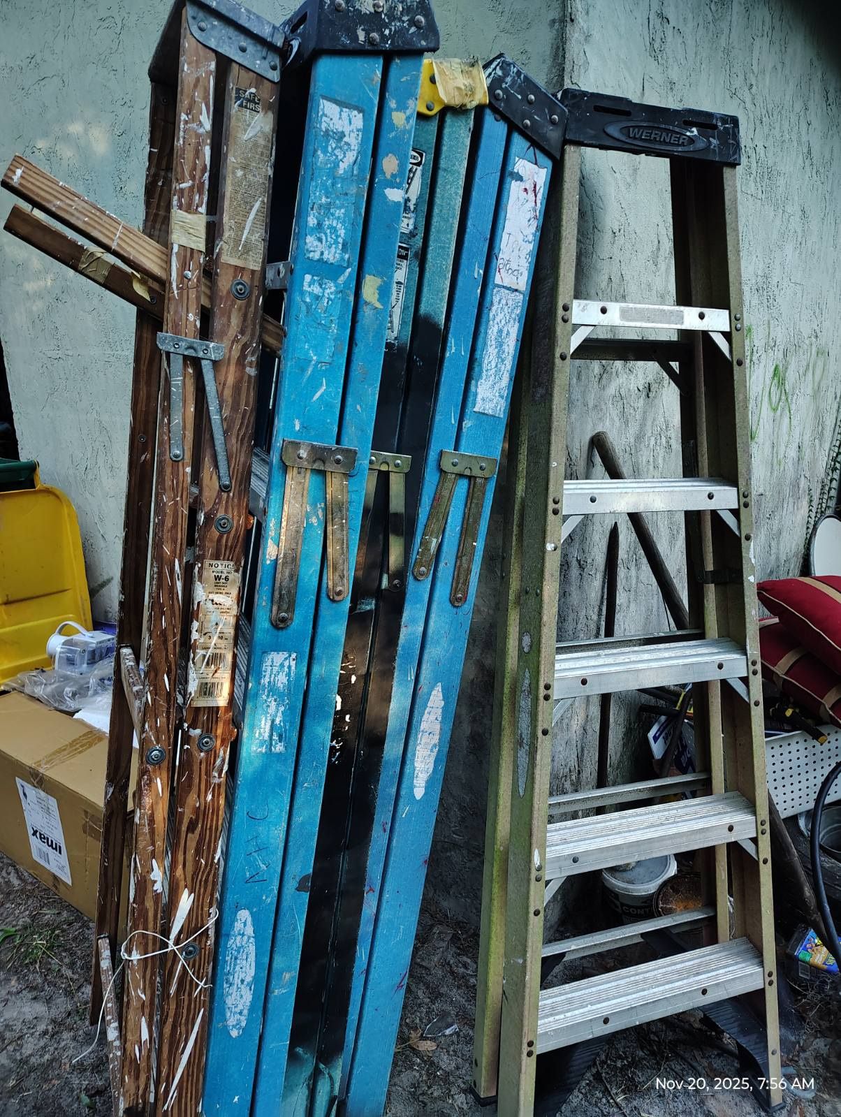 Werner Ladders & wood ladders $130 for altogether Located Mount Dora Fla 32757