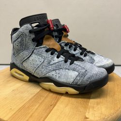 Jordan 6 Retro Washed Denim 2019 Size 7Y Sneaker 